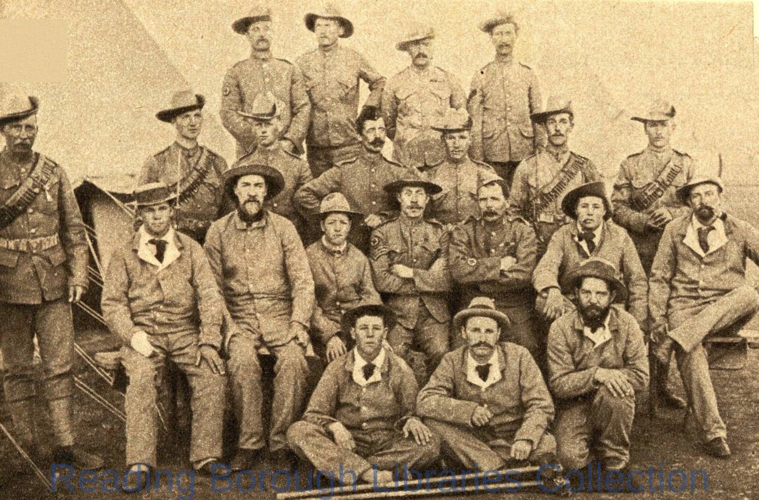 Wounded men of the Royal Berkshire (Mounted) Regiment in South Africa, 1900. 1900-1909. Wounded men of the Royal Berkshire (Mounted) Regiment in South Africa, 1900. 1900-1909.