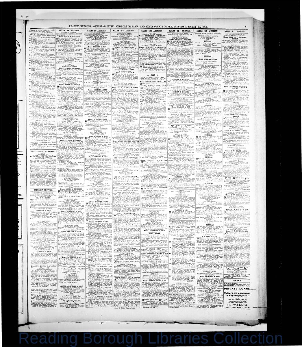 Reading Mercury Oxford Gazette Saturday March 29, 1919, Pg 5 Reading Mercury Oxford Gazette Saturday March 29, 1919, Pg 5