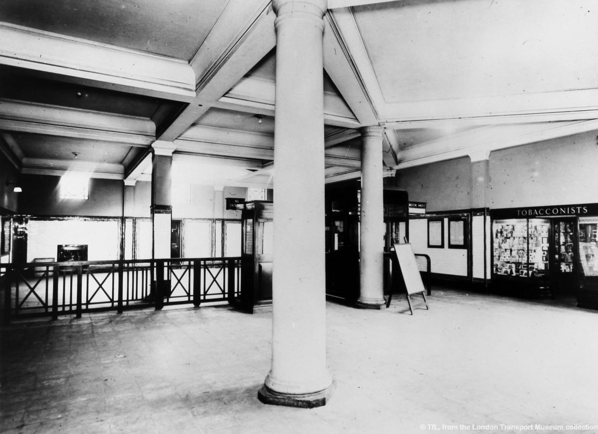 The booking hall at South Wimbledon Underground Station. Merton