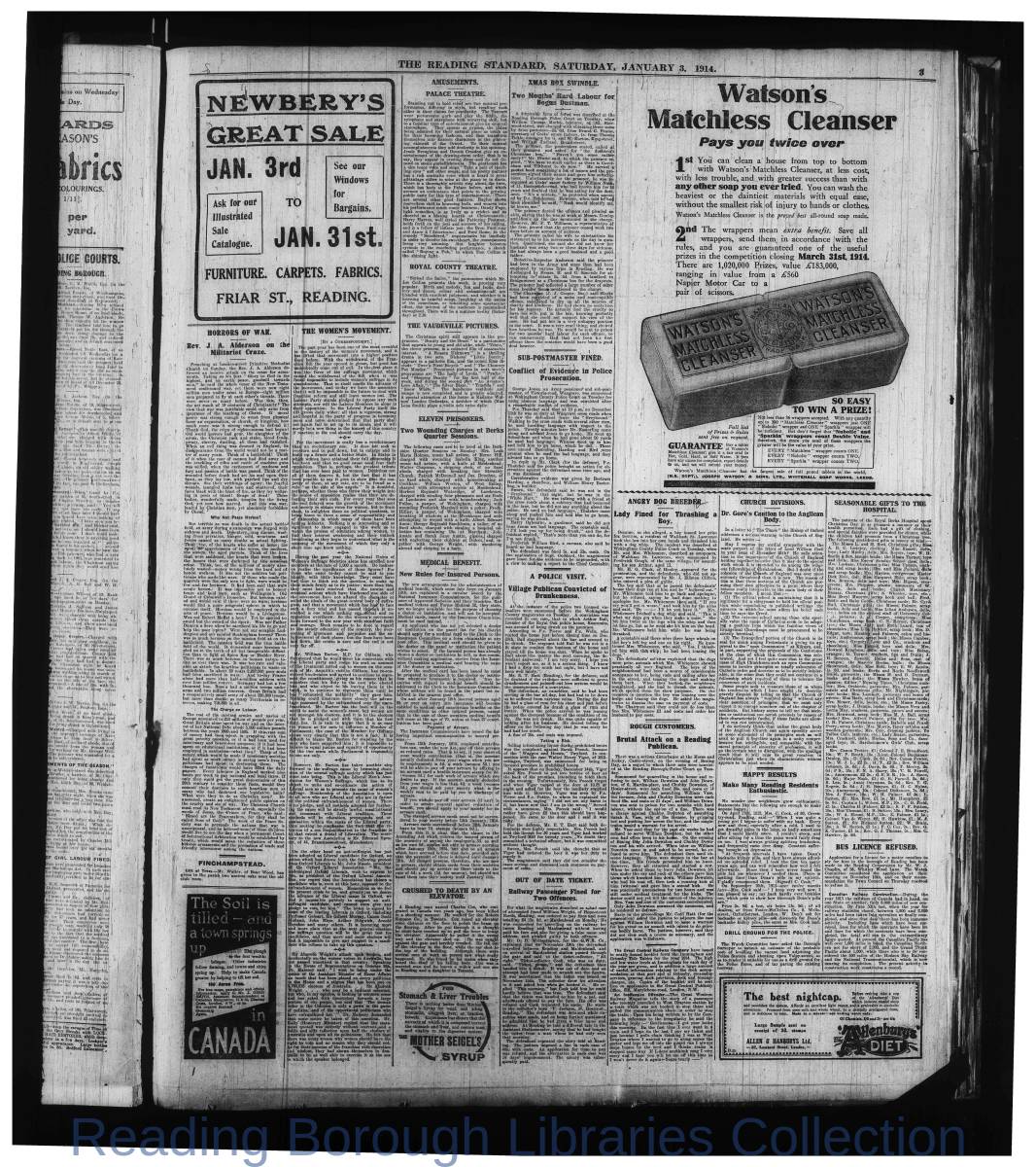 Reading Standard, Saturday, January 3, 1914. Pg 3 Reading Standard, Saturday, January 3, 1914. Pg 3