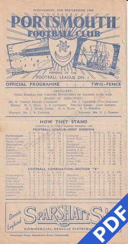 19480915 Official Programme Cardiff City Home FC 19480915 Official Programme Cardiff City Home FC