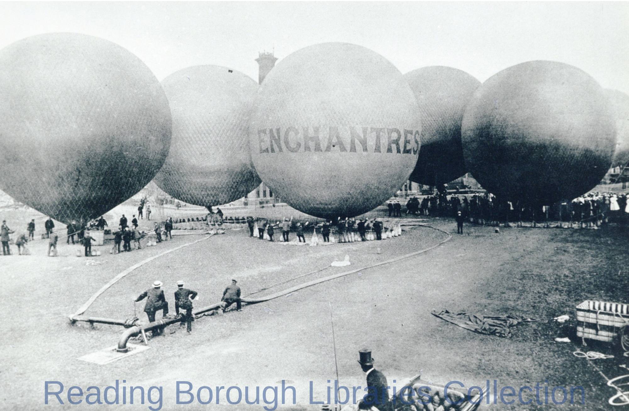 The Royal Aero Club Balloon Rally at Reading Gasworks, June 1906. The Royal Aero Club Balloon Rally at Reading Gasworks, June 1906.