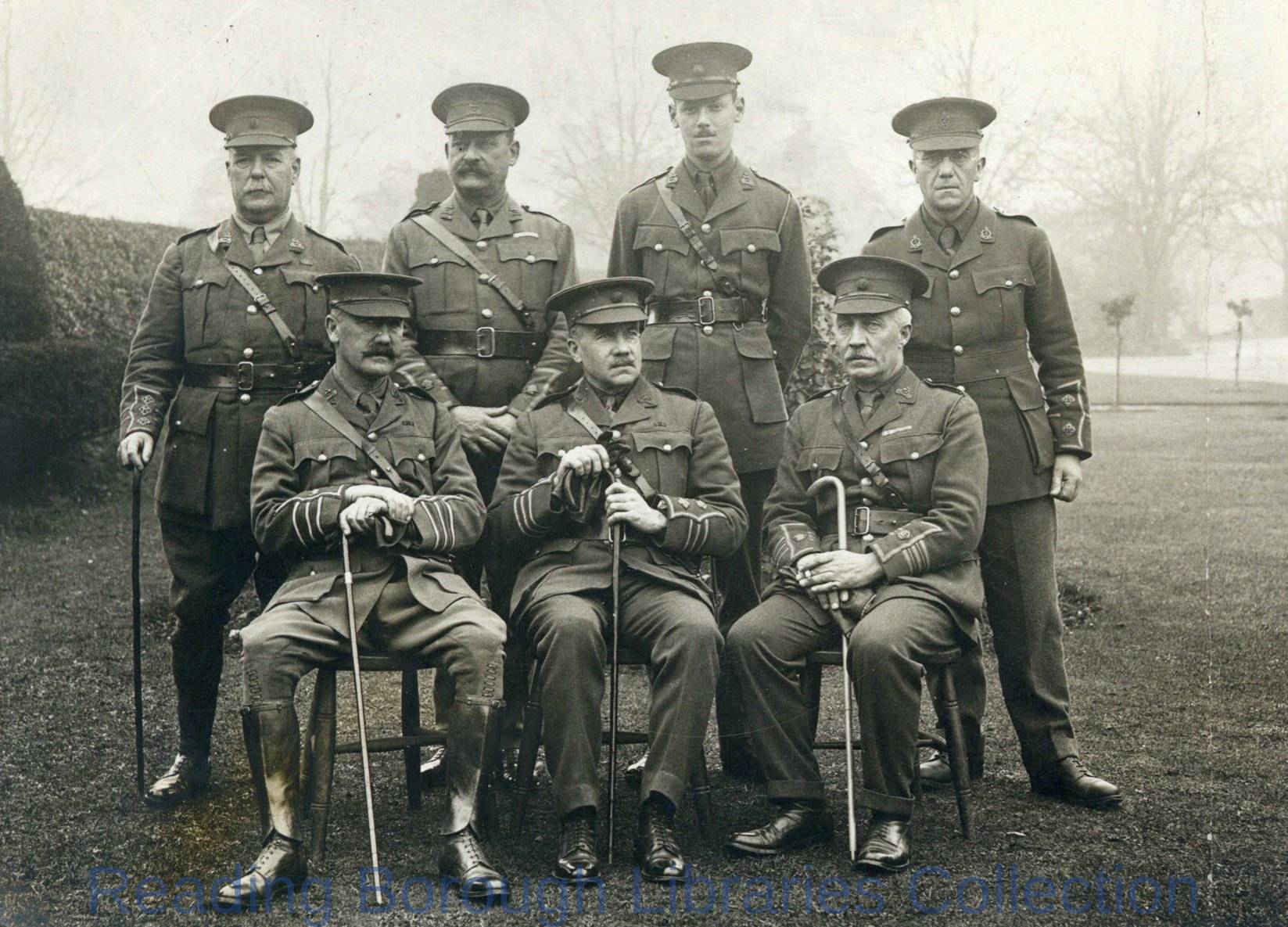 Commanding Officer Lt.-Col. F.A. Deane and Officers, Royal Berkshire Regiment, Brock Barracks, Reading, August 1914. Commanding Officer Lt.-Col. F.A. Deane and Officers, Royal Berkshire Regiment, Brock Barracks, Reading, August 1914.