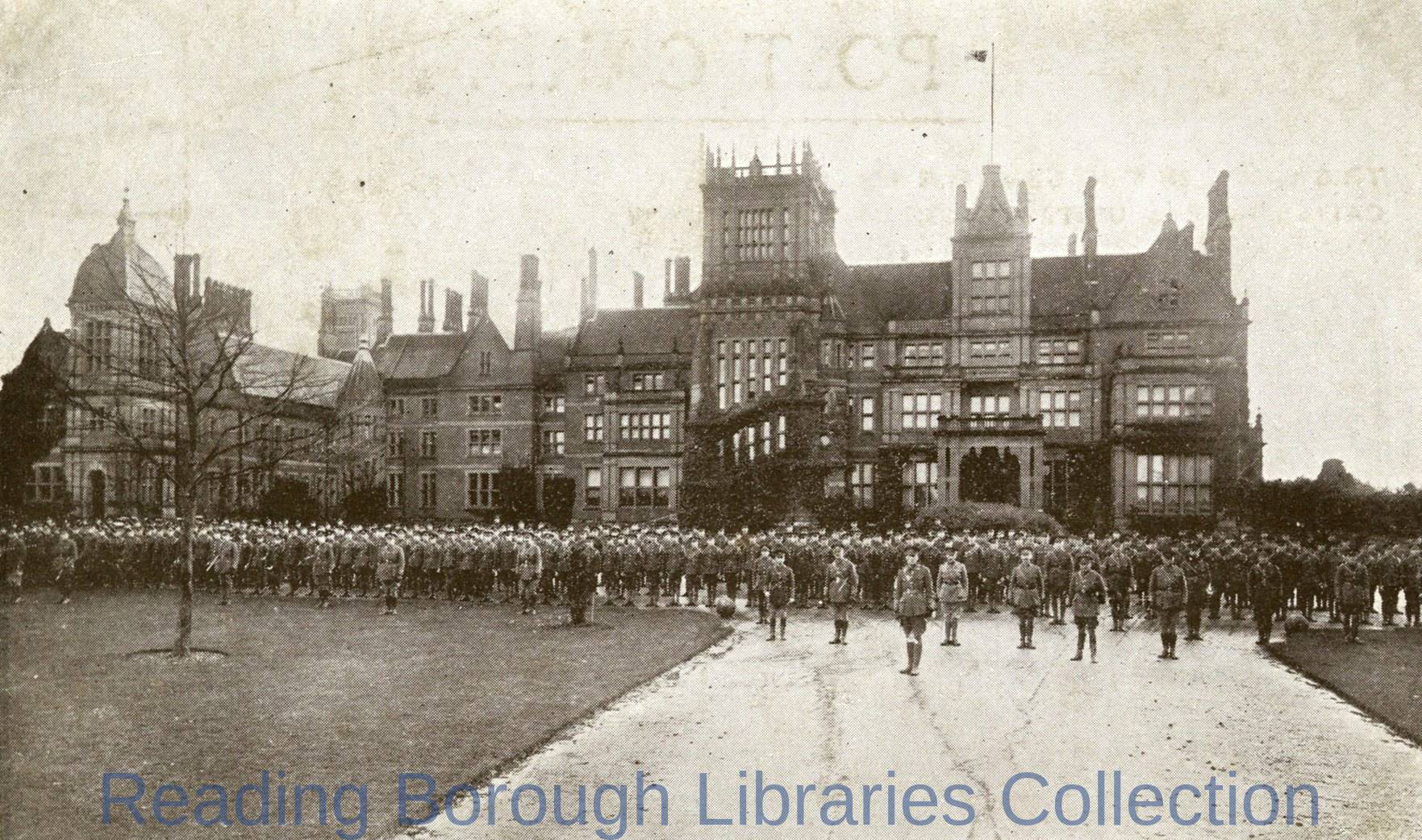 A Company of Soldiers, Bear Wood House, Bearwood, Reading, 1914. A Company of Soldiers, Bear Wood House, Bearwood, Reading, 1914.