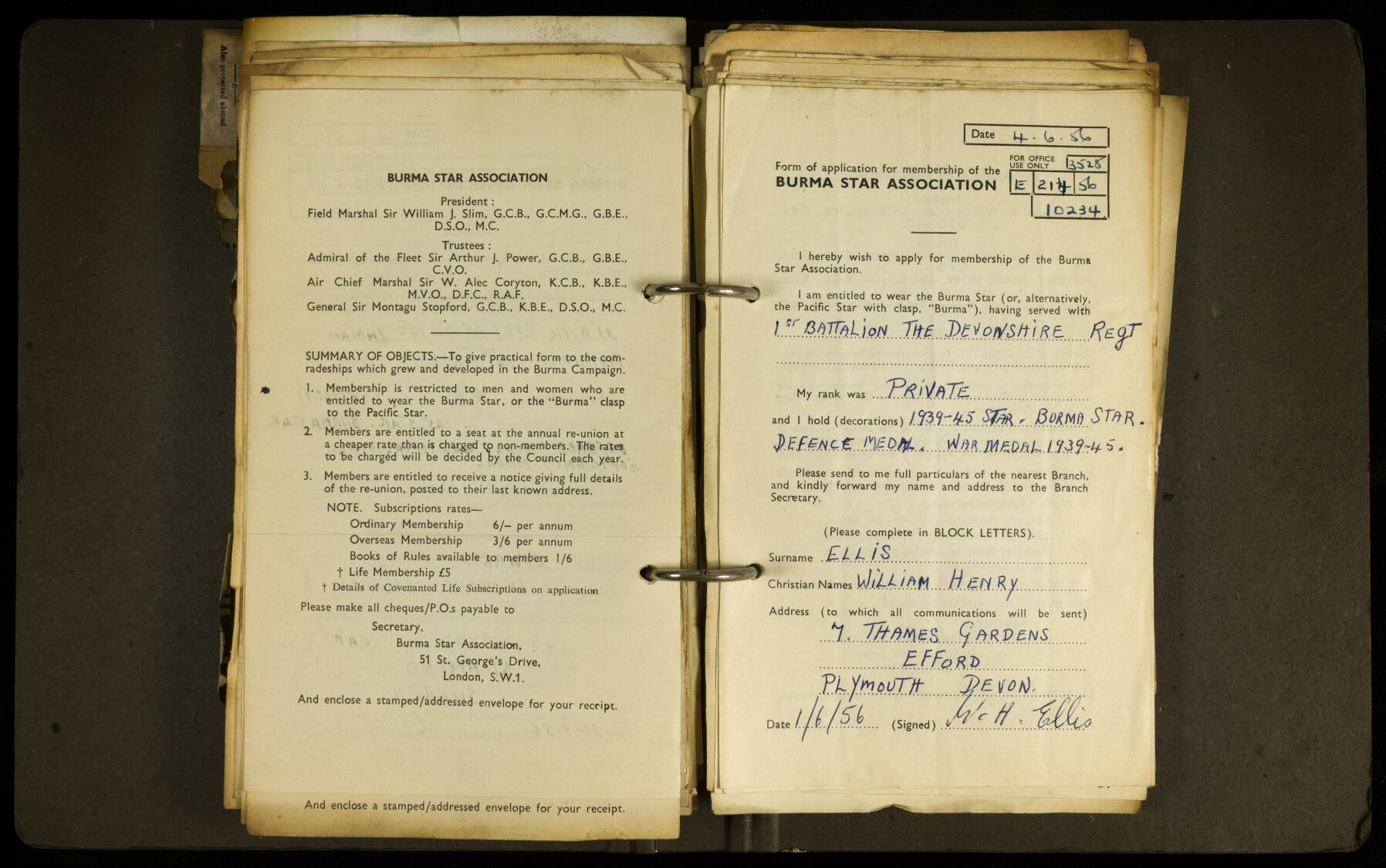 Ellis William Henry E 214 56 Burma Star Memorial Fund