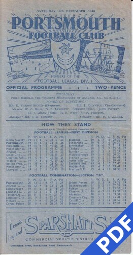 19481204 Official Programme Millwall Home FC 19481204 Official Programme Millwall Home FC