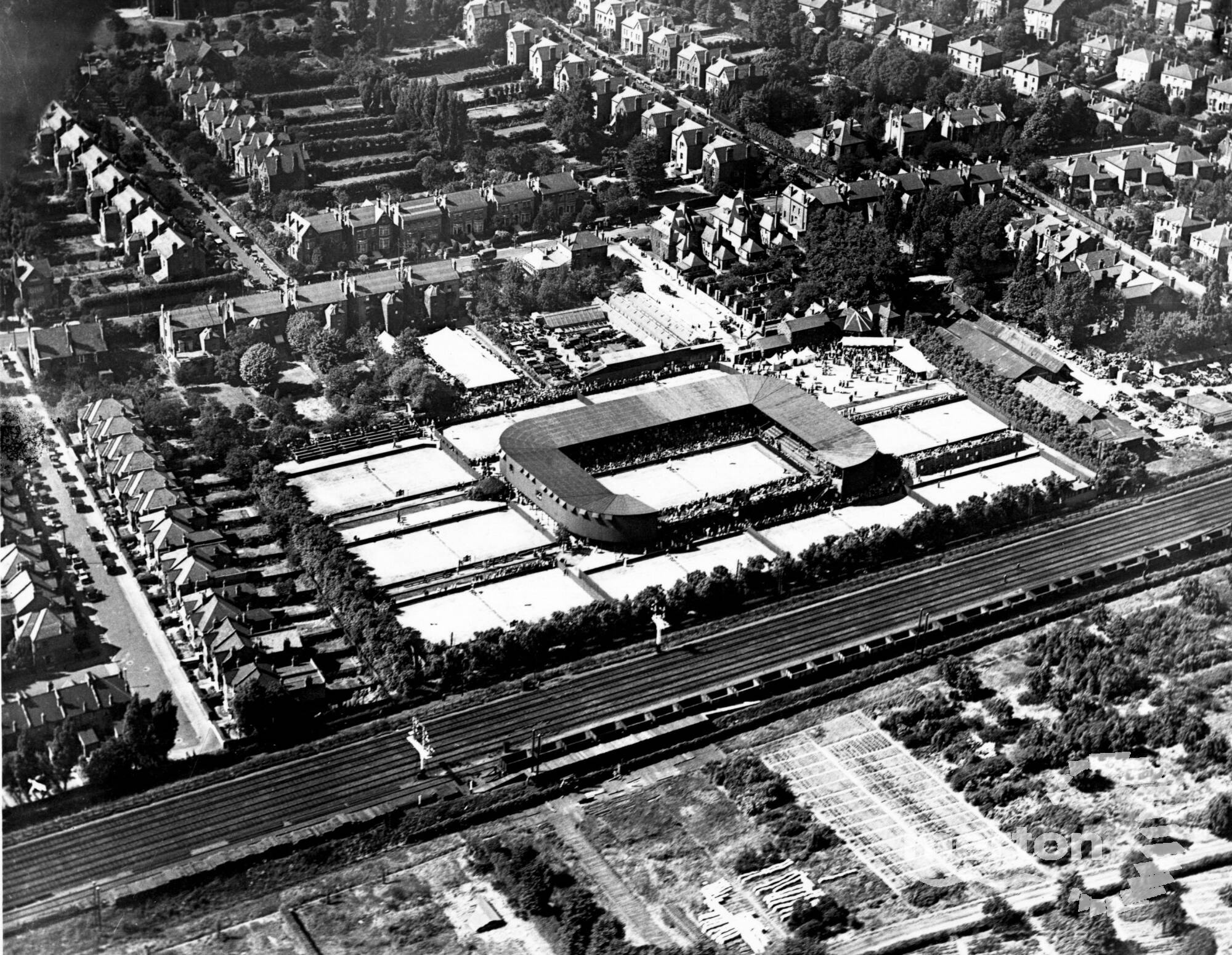 Aerial view of the All England Lawn Tennis Club, Worple Road, Wimbledon