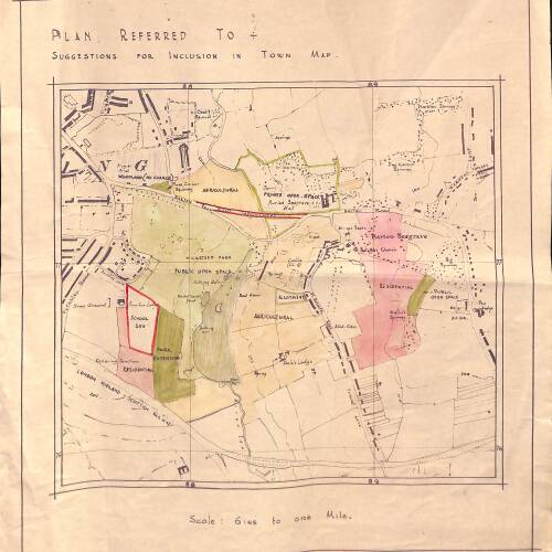 Map showing Barton Seagrave Castle Wicksteed Park Archives