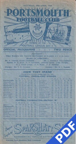 19490430 Official Programme Huddersfield Town Home Blue 19490430 Official Programme Huddersfield Town Home Blue