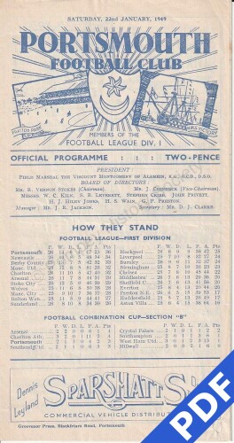 19490122 Official Programme West Ham United Home FCC 19490122 Official Programme West Ham United Home FCC