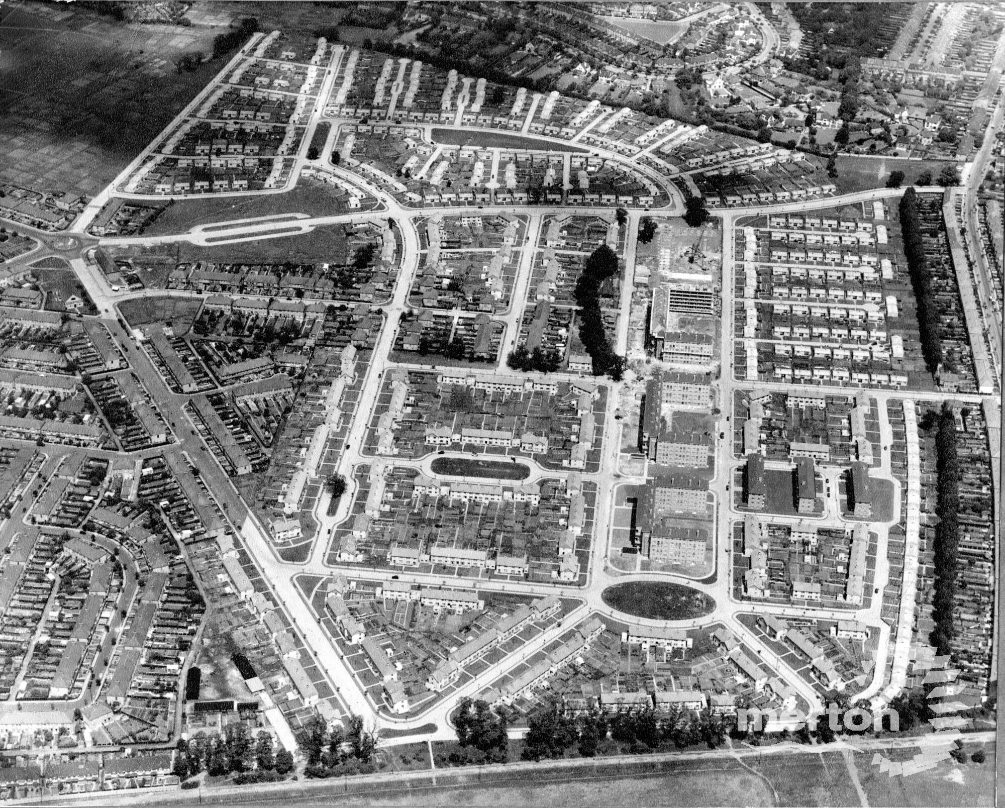 Aerial view of the Pollards Hill estate Merton Memories Photographic