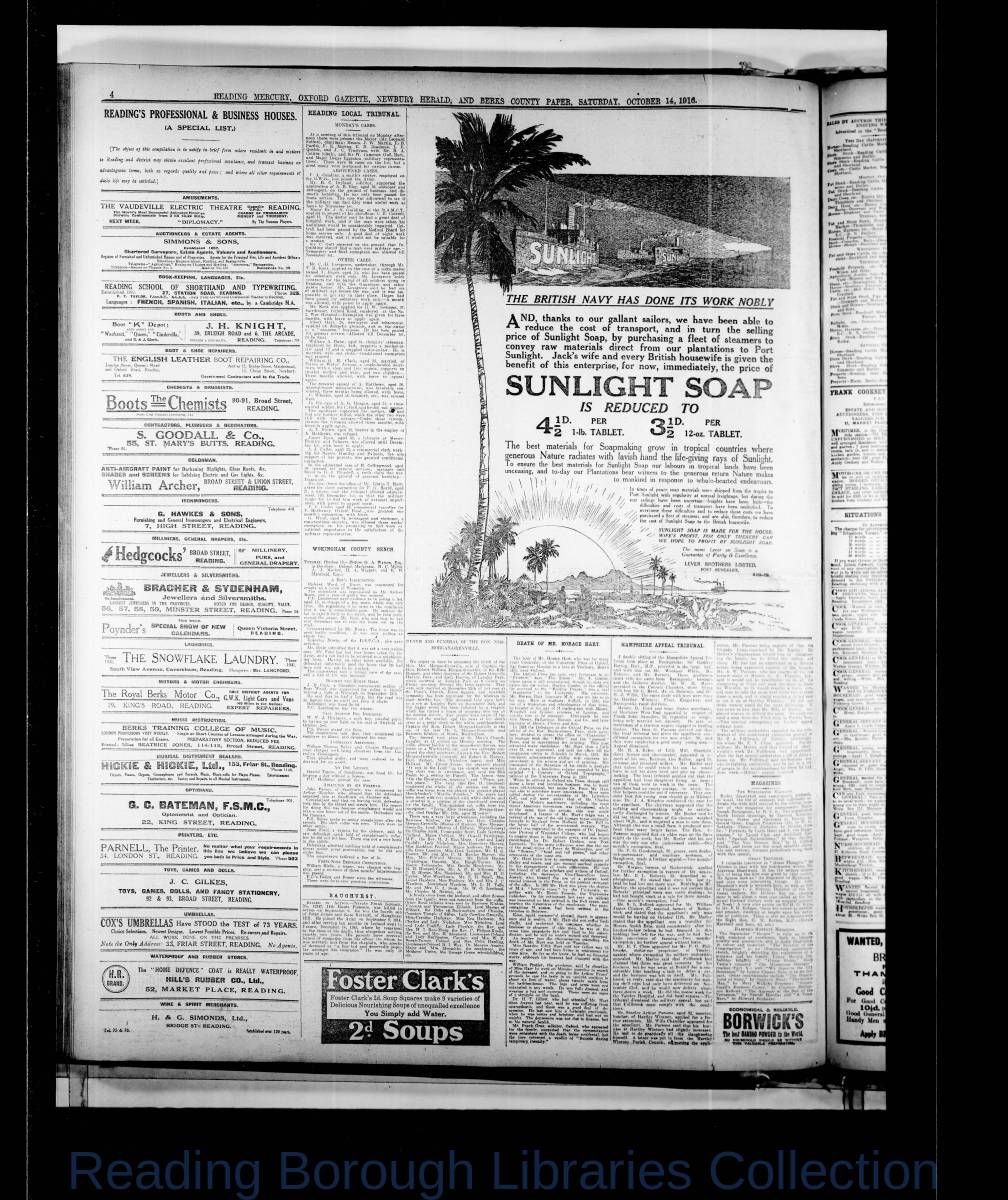 Reading Mercury Oxford Gazette Saturday October 14 1916 Pg 4 Berkshire Stories