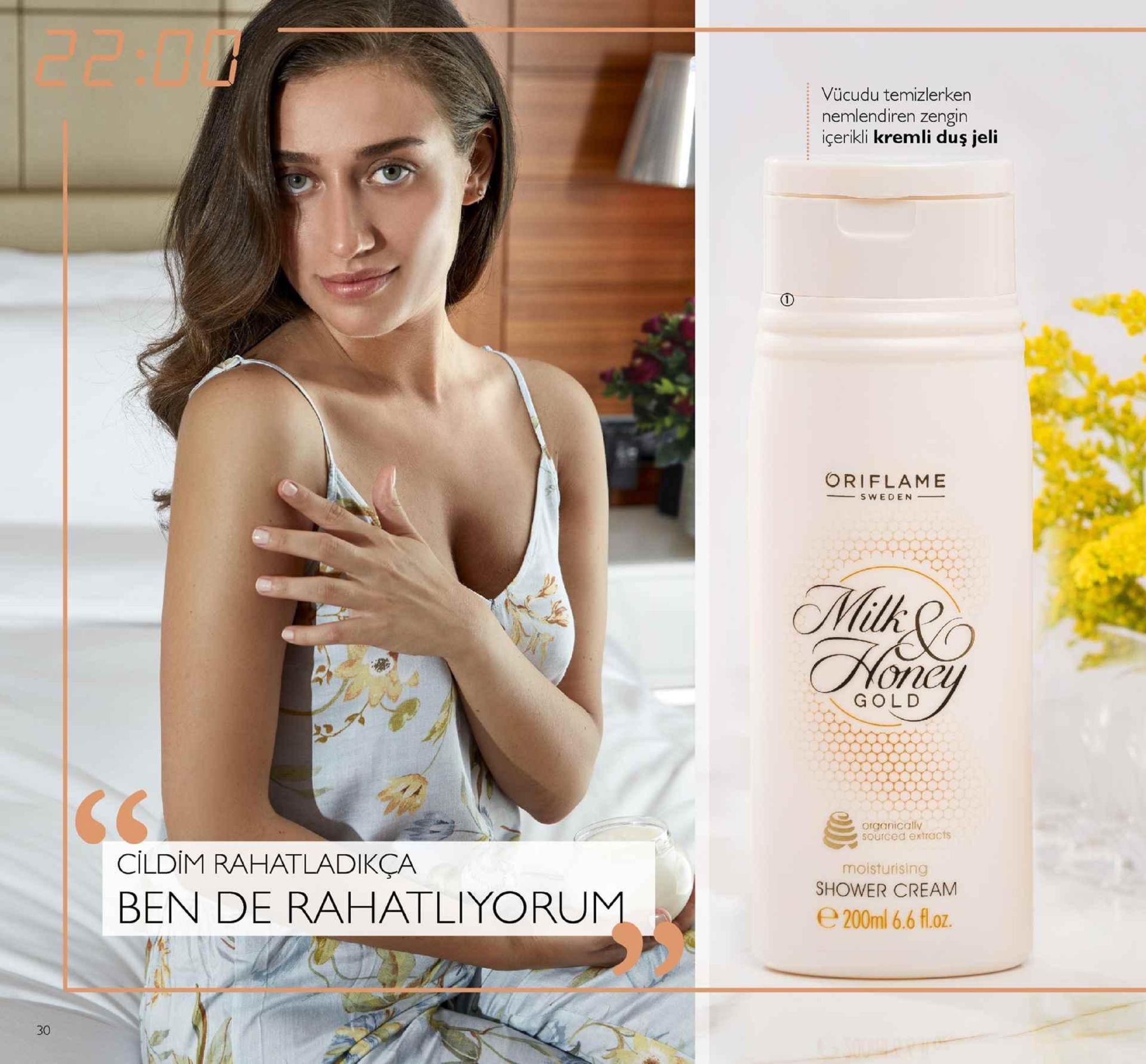 22: vücudu temizlerken į nemlendiren zengin içerikli kremli duş jeli oriflame mitk ne gold cc organicallv sourced extracts cildim rahatladikça ben de rahatliyorum moisturising shower cream e 200ml 6.6 fl.oz. 30 
