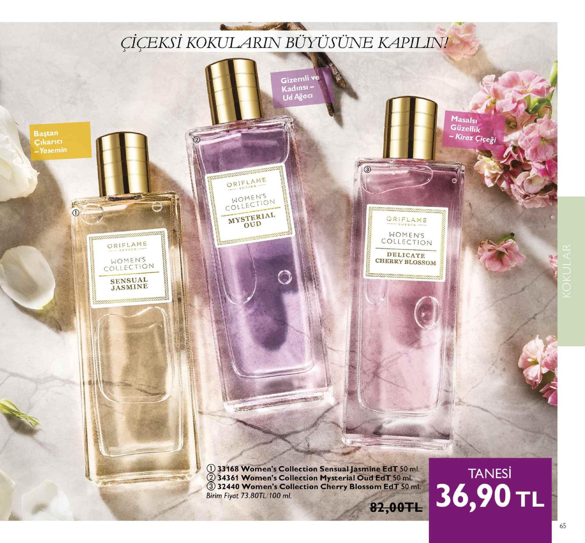 ciceksi kokular in büyüsüne kapi in! gizemli ve kadınsı- ud ağaci baştan çıkaricı - yasemin masalsı güzellik - kiraz ciçeği 2 oriflame women's collection 1 mysterial oud oriflame nomen's collection oriflame women's collection delicate cherry blossom sensual jasmine 33168 women's collection sensual jasmine edt 50 ml 234361 women's collection mysterial oud edt 50 ml tanesi 32440 women's collection cherry blossom edt 50 ml 36,90 tl birim fiyat 73.80tl/100 ml. 82,00干し 65 