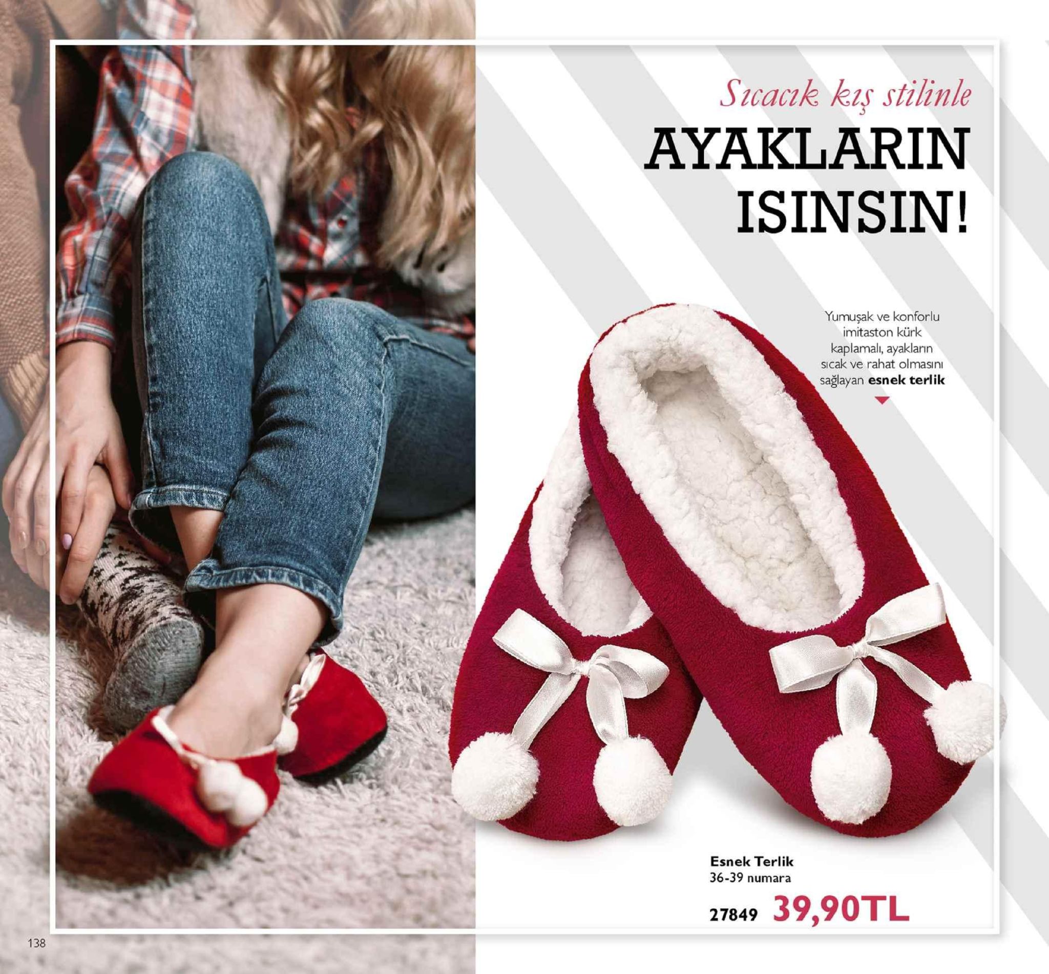 szraczk kis stilinle ayaklarin isinsin! yumuşak ve konforlu imitaston kürk kaplamal, ayakların sicak ve rahat olmasin sağlayan esnek terlik esnek terlik 36-39 numara 27849 39,9otl 138 