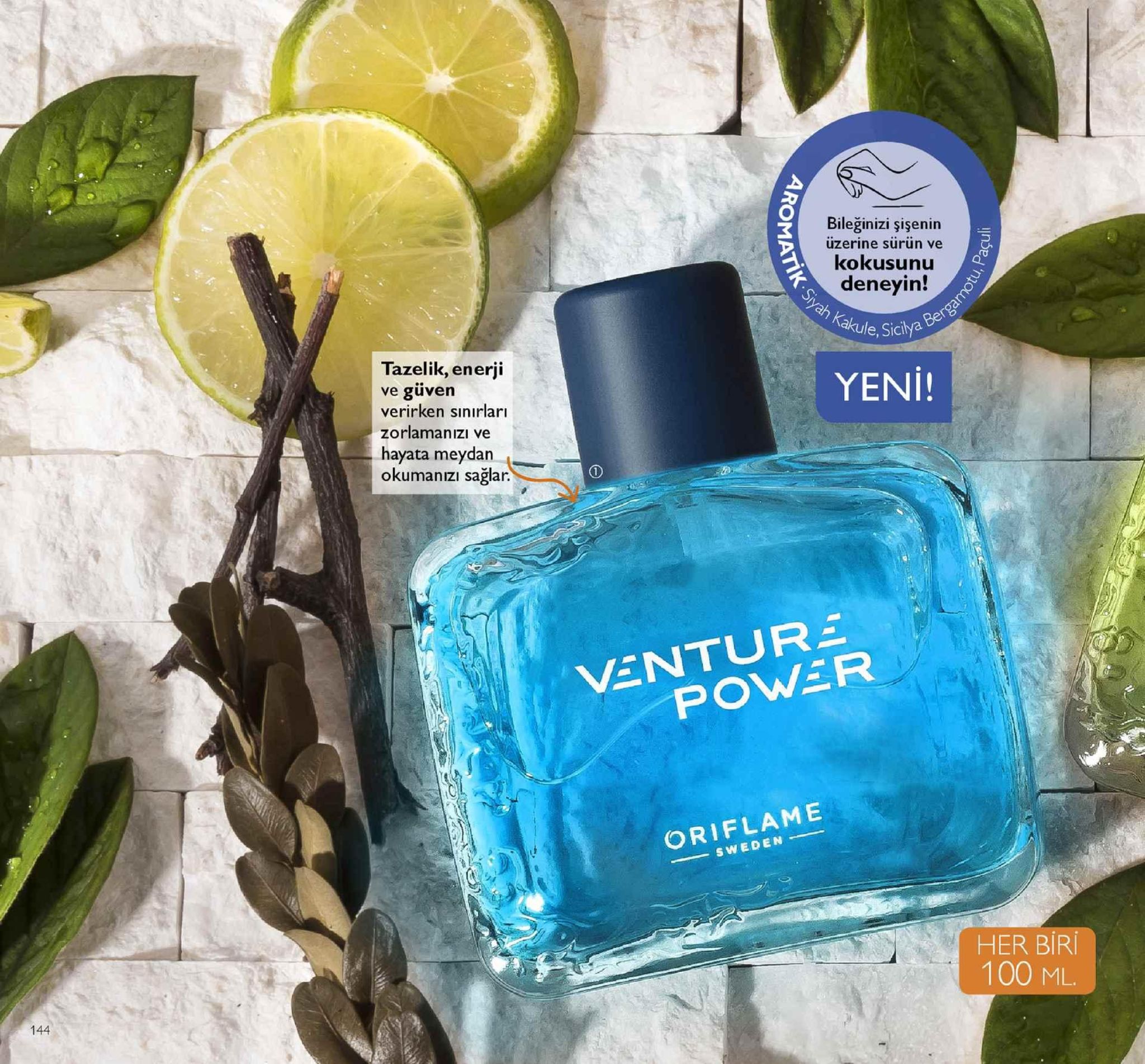bileğinizi şişenin üzerine sürün ve kokusunu deneyin! akule, sicity tazelik, enerji ve güven verirken sinırları zorlamanizi ve yeni! hayata meydan okumanızı sağlar. power oriflame sweden her biri 100 ml 144 