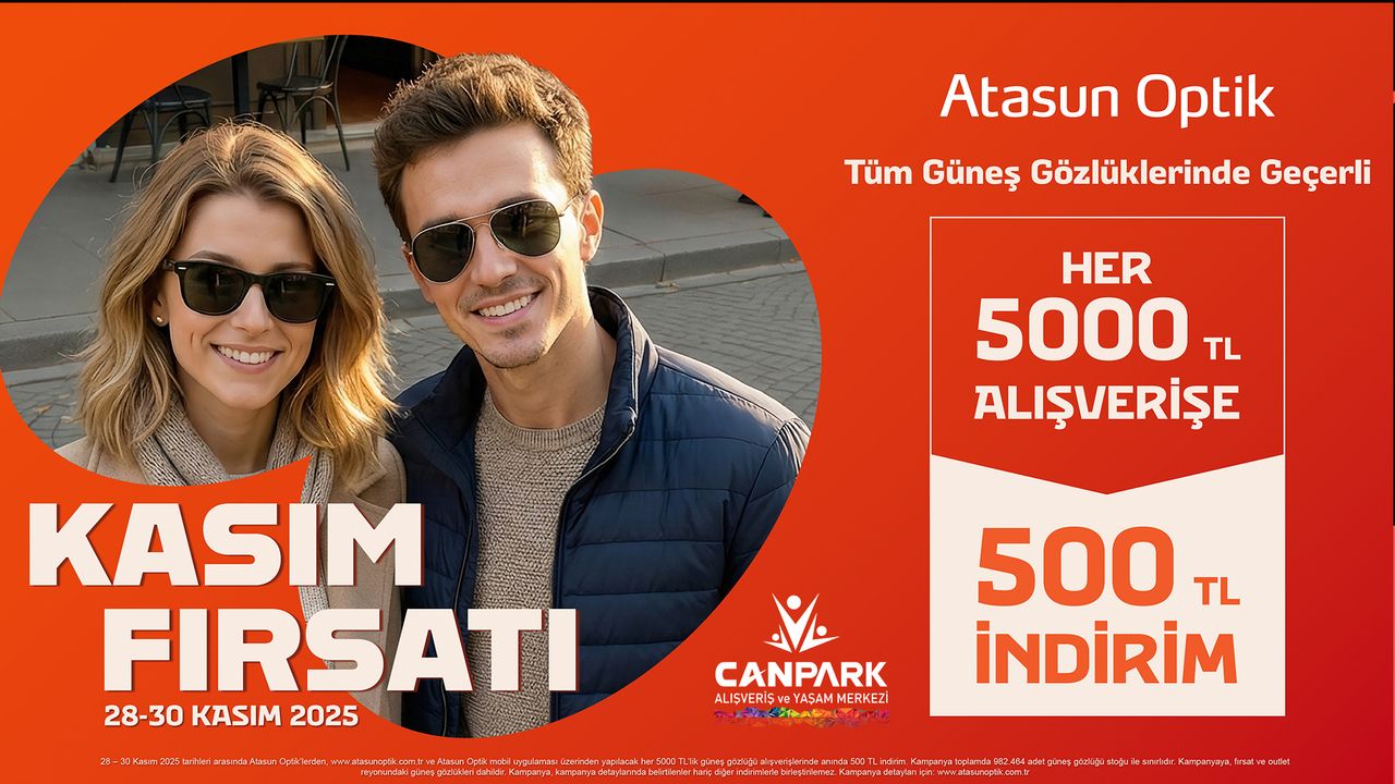 CanPark Atasun Optik'te 5000 TL alışverişe 500 TL indirim.  