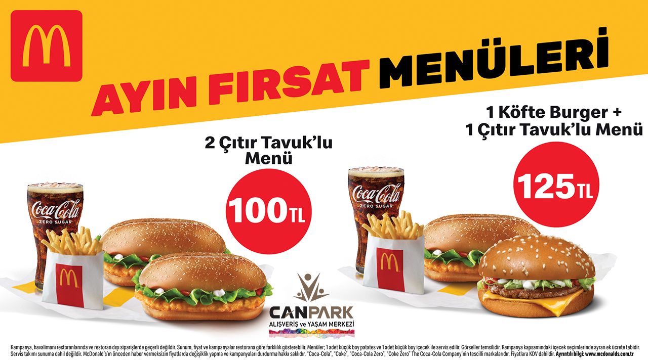 The monthly special menus are waiting for you at CanPark Mcdonalds.