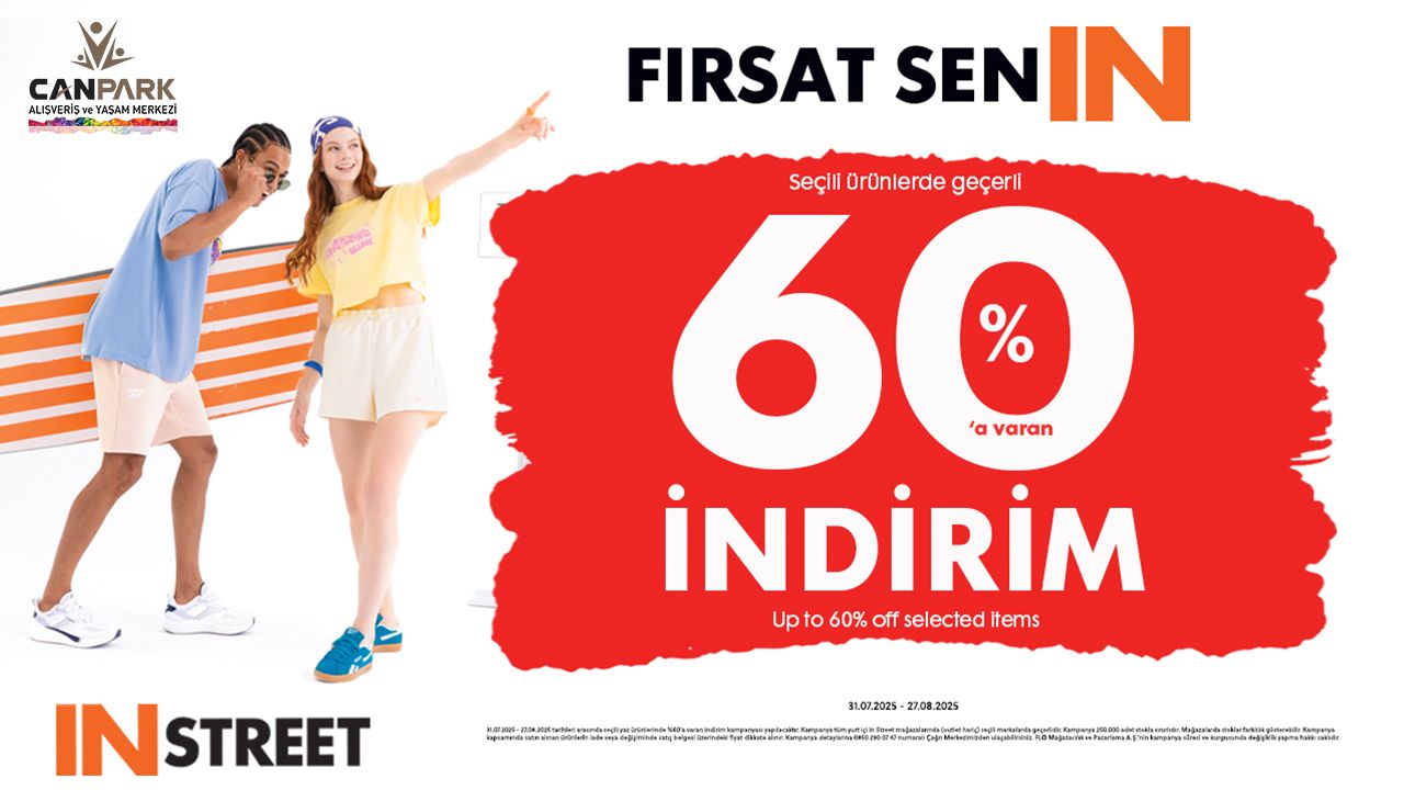 CanPark INstreet'te seçili ürünlerde geçerli %60'a varan indirim!
