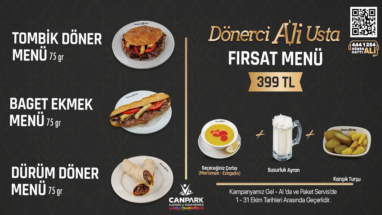 CanPark Dönerci Ali Usta'nın Enfes döner fırsatlarını kaçırmayın!