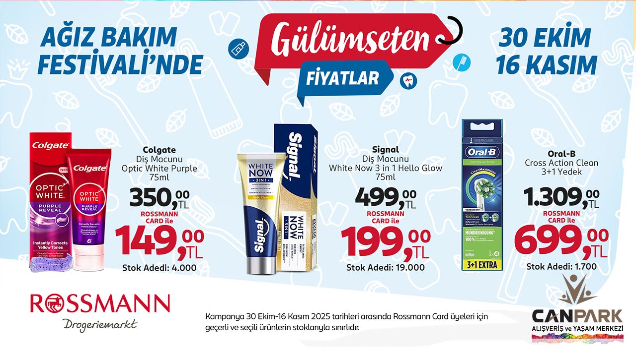 CanPark Rossmann ağız bakım festivalinde gülümseten fırsatlar.
