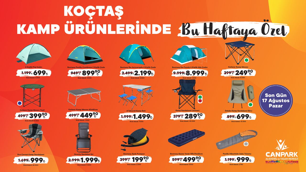 CanPark Koçtaş'ta kamp ürünlerinde büyük indirim başladı!