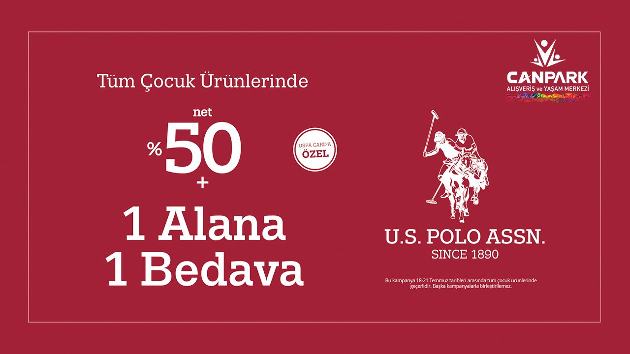 CanPark U.S. POLO Asnn.'da tüm çocuk ürünlerinde %50 indirim sizi bekliyor.