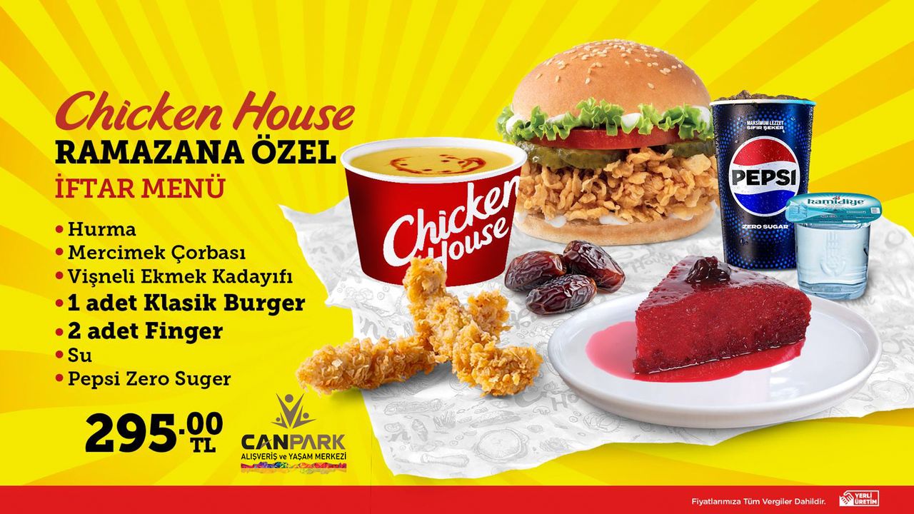 CanPark Chicken House'dan İftar Menüsü Fırsatı.