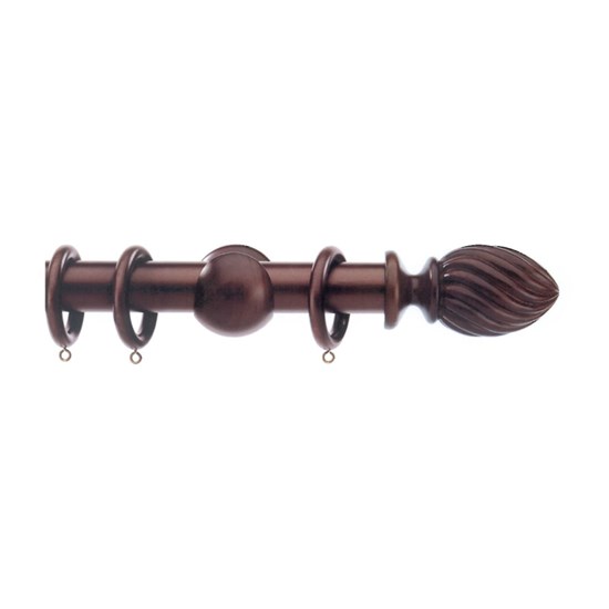 Wooden Pole With Acorn Finials