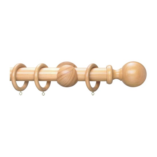 Wooden Pole with Ball Finials