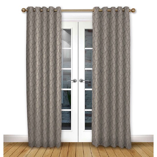 Mistral Mulberry Eyelet Curtains Geometric Red Online