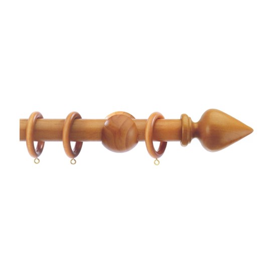 Wooden Pole With Teardrop Finials