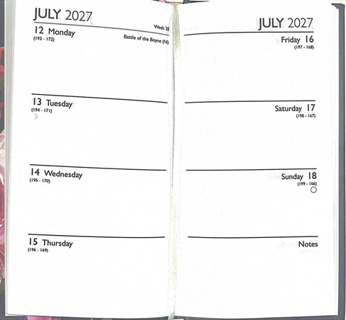 2027 Slim Week To View Floral Hardback Fashion Diary - Blue Floral 2027 Slim Week To View Floral Hardback Fashion Diary - Blue Floral