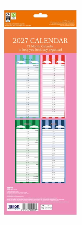 2027 Slim Month To View Spiral Bound 2 Column Wall Calendar - Pink Our Plans 2027 Slim Month To View Spiral Bound 2 Column Wall Calendar - Pink Our Plans