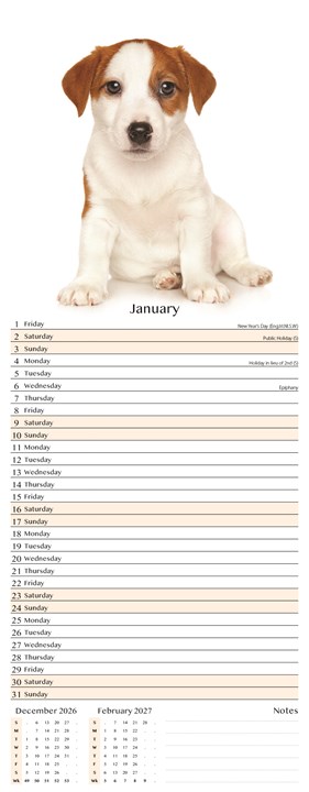 2027 Slim Month To View Spiral Bound Dog Photo Wall Calendar Puppies 2027 Slim Month To View Spiral Bound Dog Photo Wall Calendar Puppies