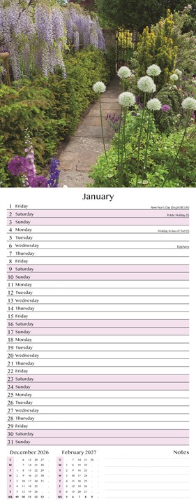 2027 Slim Month To View Spiral Bound Photo Scenic Wall Calendar - Gardens 2027 Slim Month To View Spiral Bound Photo Scenic Wall Calendar - Gardens