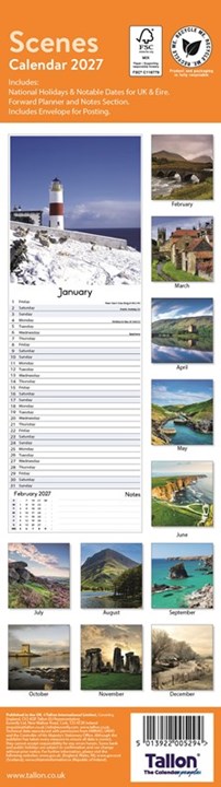 2027 Super Slim Month To View Spiral Bound Scenic Photo Wall Calendar - Scenes 2027 Super Slim Month To View Spiral Bound Scenic Photo Wall Calendar - Scenes
