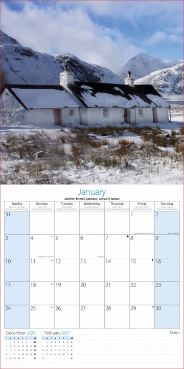 2027 Square Month To View Scenic Photo Wall Calendar - Cottages 2027 Square Month To View Scenic Photo Wall Calendar - Cottages