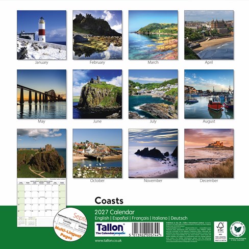 2027 Square Month To View Scenic Photo Wall Calendar - Coasts 2027 Square Month To View Scenic Photo Wall Calendar - Coasts