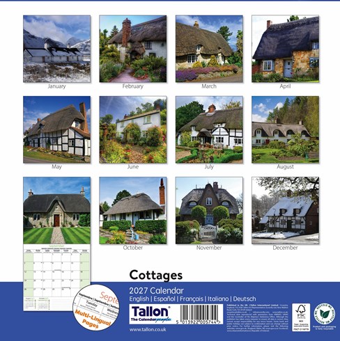 2027 Square Month To View Scenic Photo Wall Calendar - Cottages 2027 Square Month To View Scenic Photo Wall Calendar - Cottages