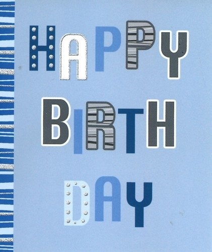 Male Blue Happy Birthday Wrapping Paper - 1 Sheet & Matching Tag Male Blue Happy Birthday Wrapping Paper - 1 Sheet & Matching Tag