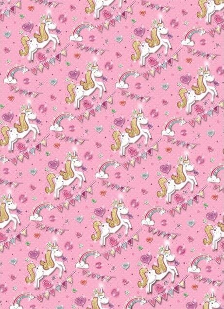 Unicorn Rainbow and Hearts Gift Wrapping Paper 1 Sheet & Matching Gift Tag Unicorn Rainbow and Hearts Gift Wrapping Paper 1 Sheet & Matching Gift Tag