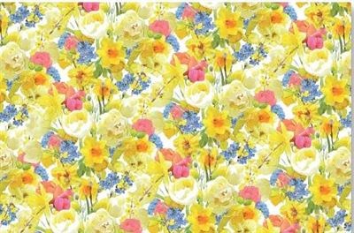 2 Sheets Quality Easter Gift Wrapping Paper - Spring Flowers Daffodils Tulips 2 Sheets Quality Easter Gift Wrapping Paper - Spring Flowers Daffodils Tulips