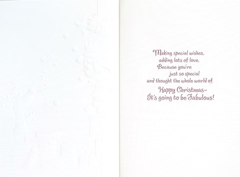 Grandchildren Christmas Card - Penguins Decorating Tree with Red Foil 7.5x5.5" Grandchildren Christmas Card - Penguins Decorating Tree with Red Foil 7.5x5.5"