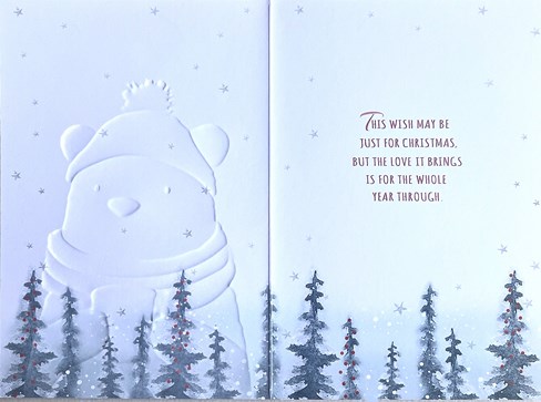 Grandad Christmas Card - Polar Bear Hat and Scarf with Red Mug & Foil 7.5x5.25" Grandad Christmas Card - Polar Bear Hat and Scarf with Red Mug & Foil 7.5x5.25"