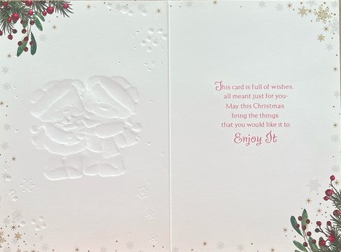 To Both of You Christmas Card - Bears in Santa Hats & Gold Foil 7.5x5.5 To Both of You Christmas Card - Bears in Santa Hats & Gold Foil 7.5x5.5