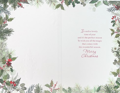 Special Friend Christmas Card - Xmas Tree with Holly Border Gold Foil 9 x 6" Special Friend Christmas Card - Xmas Tree with Holly Border Gold Foil 9 x 6"