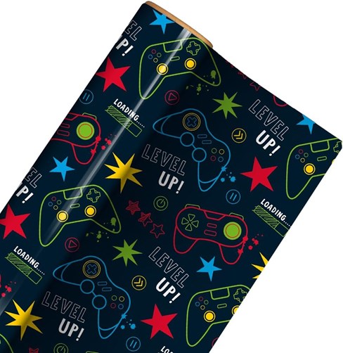 6m Children's Birthday Gift Wrapping Paper Roll 2x3m - Gaming Controllers 6m Children's Birthday Gift Wrapping Paper Roll 2x3m - Gaming Controllers