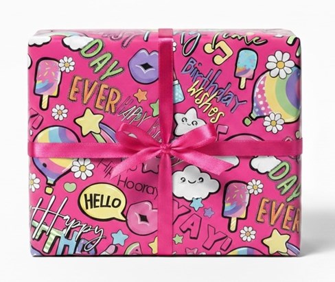 6m Birthday Gift Wrapping Paper Roll 2x3m Hot Pink Best Day Party Time 6m Birthday Gift Wrapping Paper Roll 2x3m Hot Pink Best Day Party Time