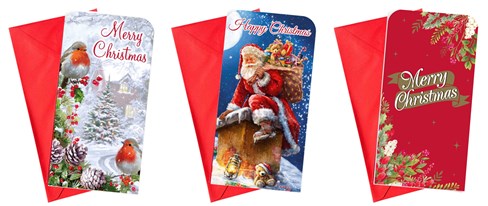 Pack Of 3 Christmas Money Wallet Gift Cards & Envelopes - Mixed Traditional Pack Of 3 Christmas Money Wallet Gift Cards & Envelopes - Mixed Traditional